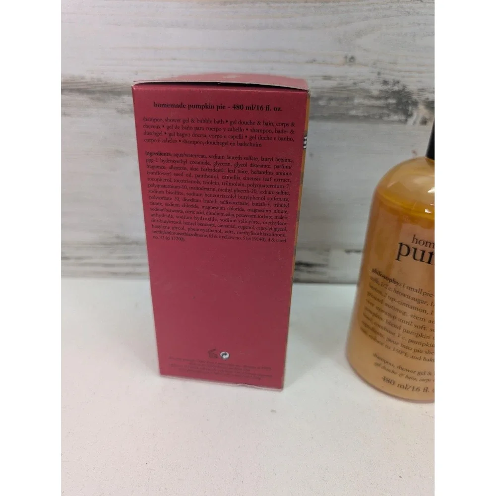Philosophy Homemade Pumpkin Pie Shower Gel 16 Fl Oz Orange Scented Body